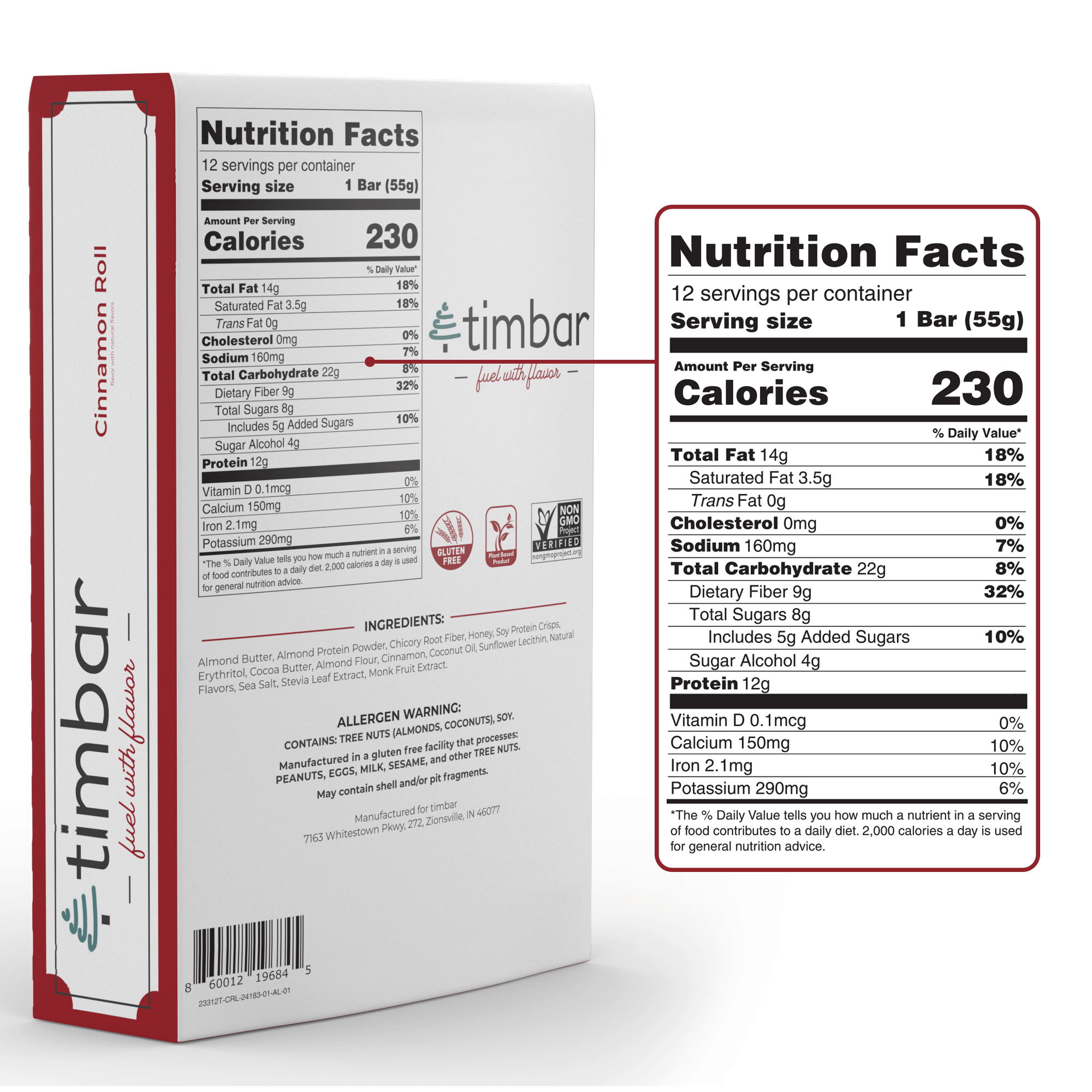 Cinnamon Roll Protein Bars (4 bars)