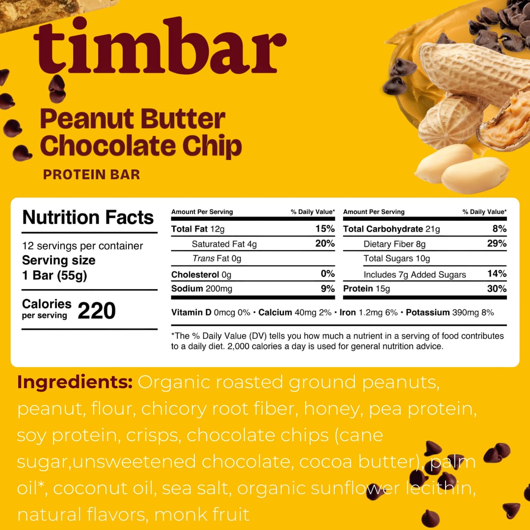 Peanut Butter Chocolate Chip Protein Bars (12 bars)